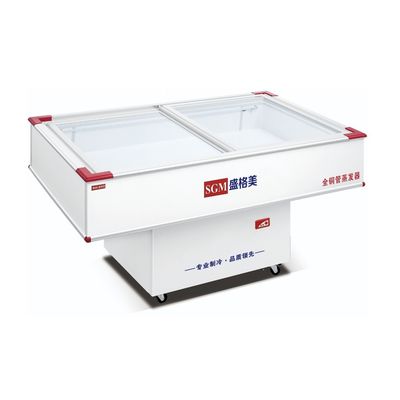 market Refrigerated Seafood Display Cooler commercial Galvanized Plate