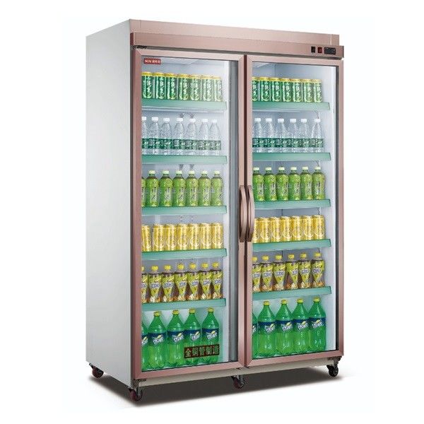 Supermarket Split Fridge Freezer Refrigerator Two Doors Adjustable Shelves